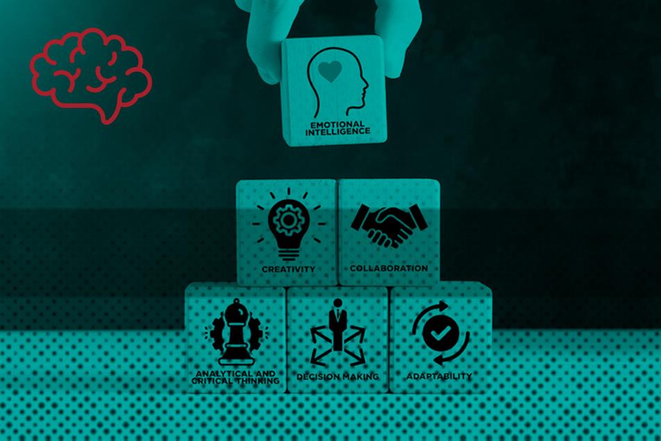 Skills building blocks with brain vector