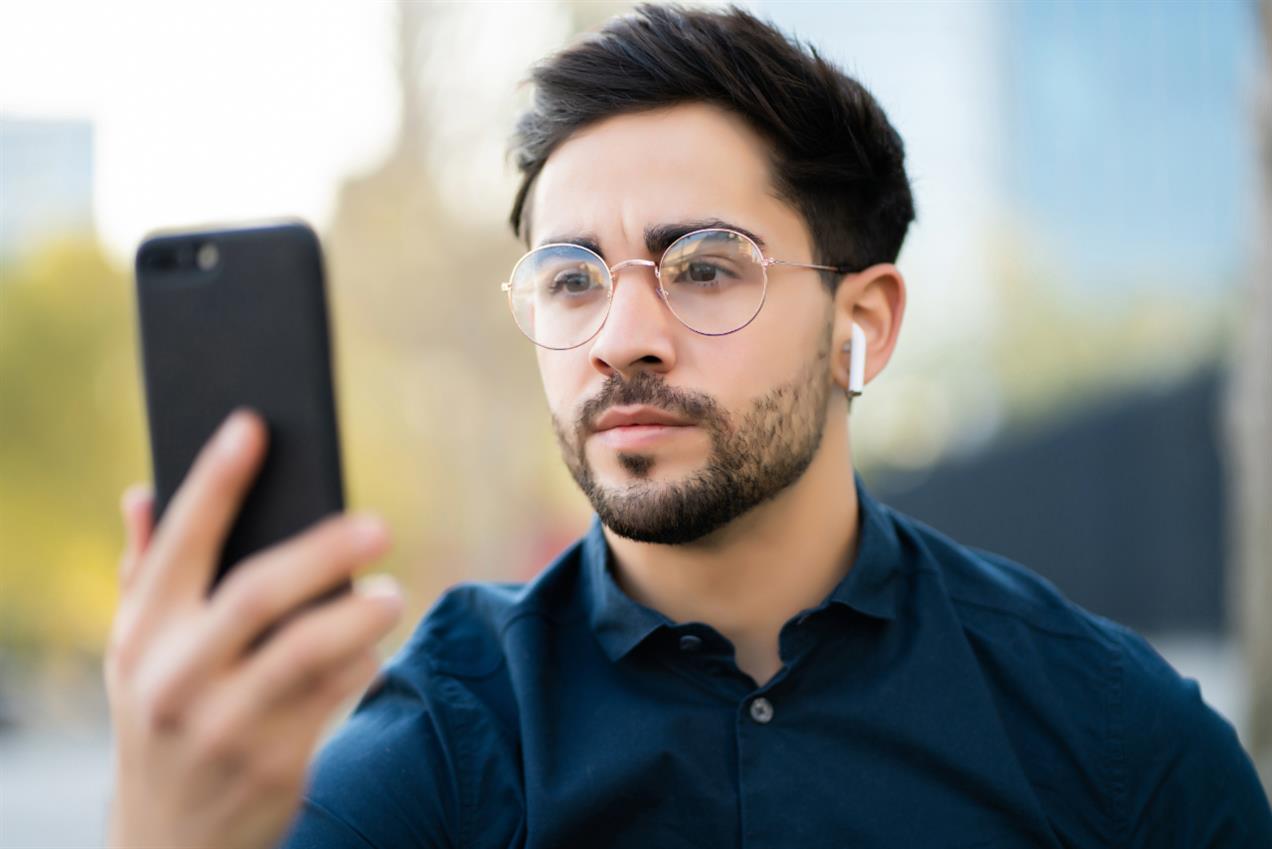 Man looking at phone 