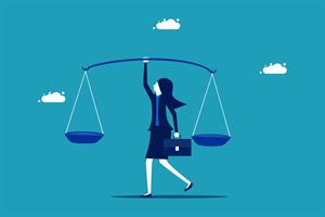 Woman holding scales of justice