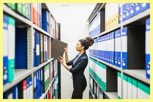Woman holding folder