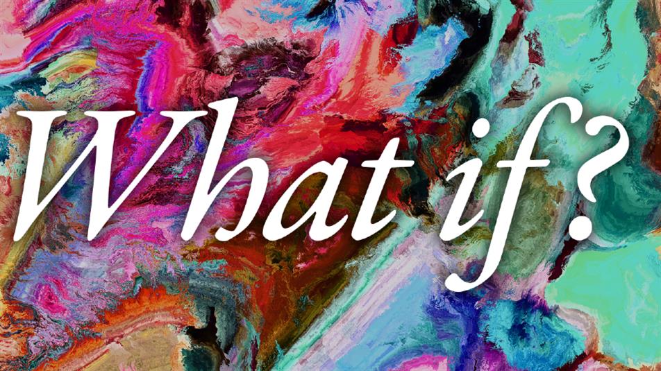What if? on a colourful background