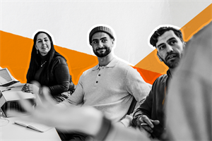 Group of people listening to someone