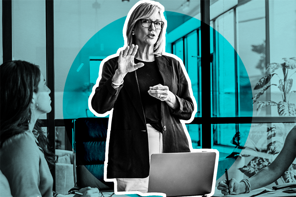 person leading a meeting