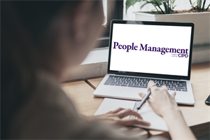 People Management logo on a laptop