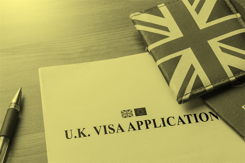 Close up of a visa application form