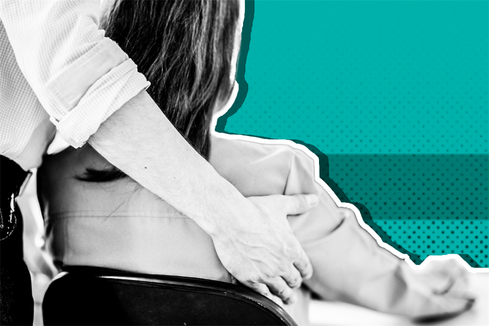 Close up of a person's arm around someone's back