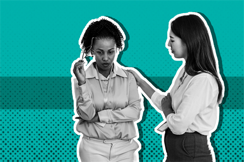 Woman reassuring colleague