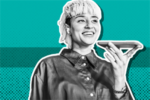 Person holding mobile phone