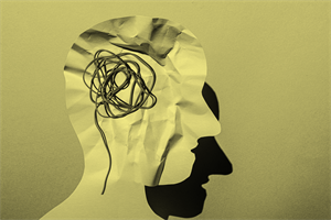 Paper head with string on it