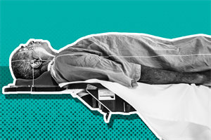 Patient lying down during treatment