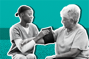 Nurse treating a patient