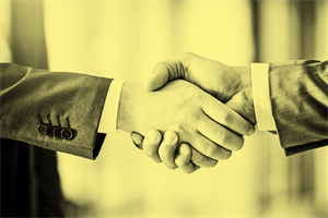 Close up of a handshake